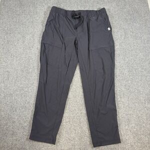 L.L. Bean Pants Mens Large Black Hiking Cargo Pathfinder Ripstop Belted Nylon